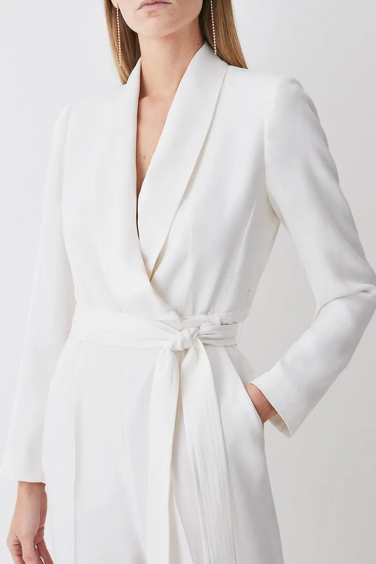 Tuxedo Wrap Jumpsuit - 2
