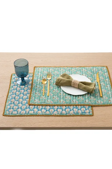 مفرش أطباق قطن بطبعة أزهار عدد 2