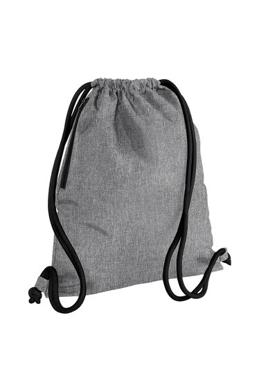 Bagbase Icon Drawstring Bag - Grey Marl/Black