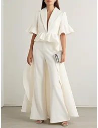 بنطلون فضفاض بخصر عالي