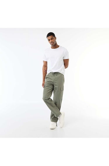 Regular Fit Multi-Pocket Trousers GREEN