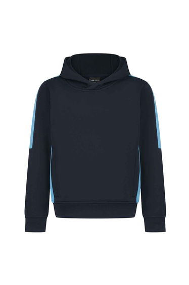 Finden & Hales Childrens/Kids Team Contrast Hoodie - Navy/Sky