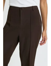 Tailored Slim Flare Trousers - chocolate - 3