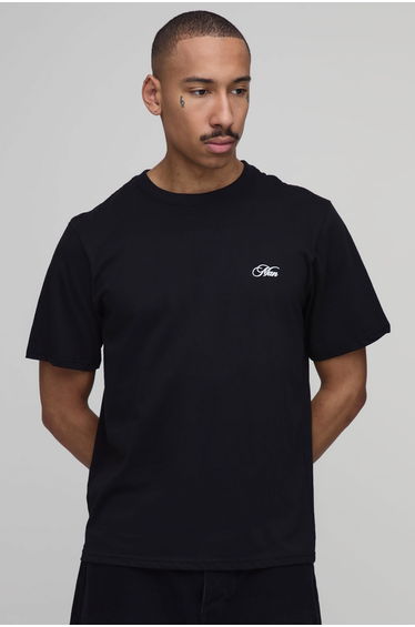 Black Regular Graffiti Star Print T-Shirt - black
