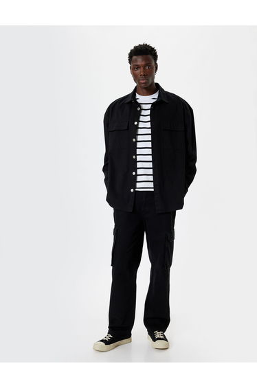 Cargo Jeans Pocket Detail Cotton