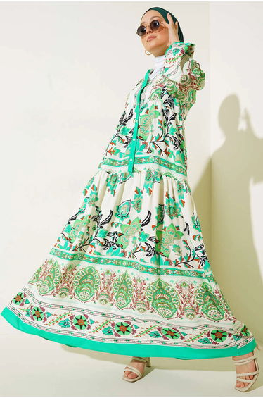 BDART Patterned V-Neck Maxi Dress