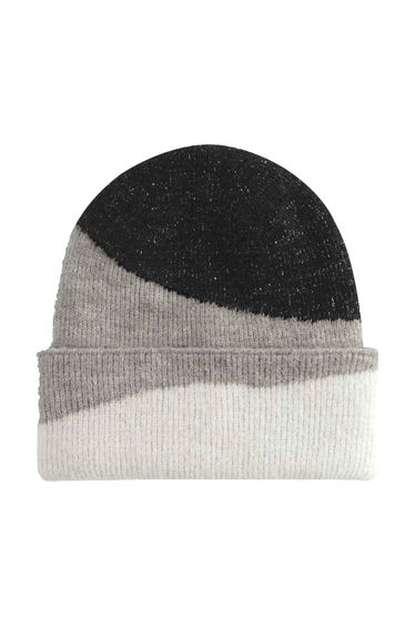 Beechfield Womens/Ladies Wave Soft Beanie - Black/Light Grey/Soft White