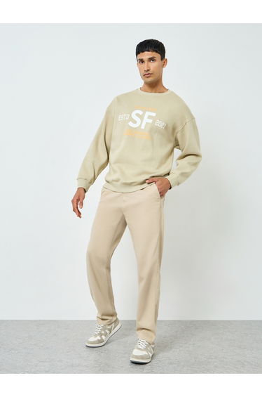 Men Khaki Relaxed Fit Chinos