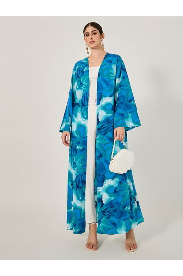 Floral Printed Regular Fit Maxi Kimono