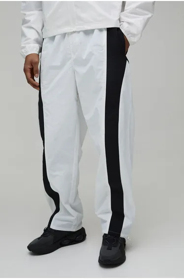 بنطلون بشرائح لون أبيض - للمقاسات الممتلئة