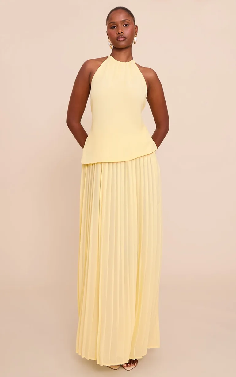 pleated overlay dress Womens Pleated Maxi Dress Cape Overlay Elegant Flowing Silhouette