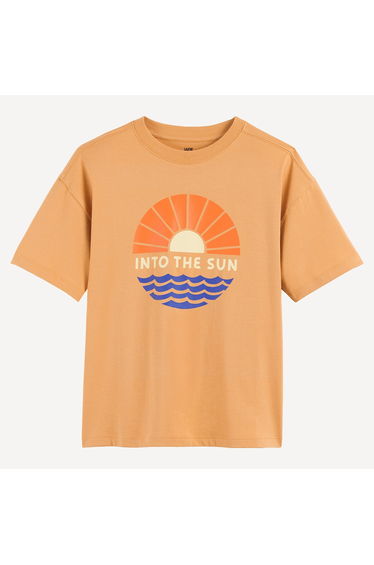 Sun Print Oversized Short Sleeve Crew Neck T-Shirt