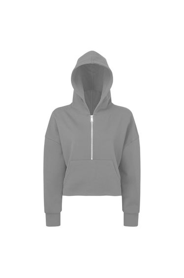 TriDri Womens/Ladies Half Zip Hoodie - Heather Grey