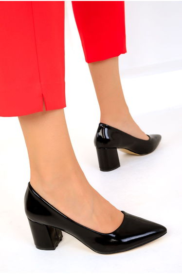 Black Patent Leather Women's Classic High Heel Shoes