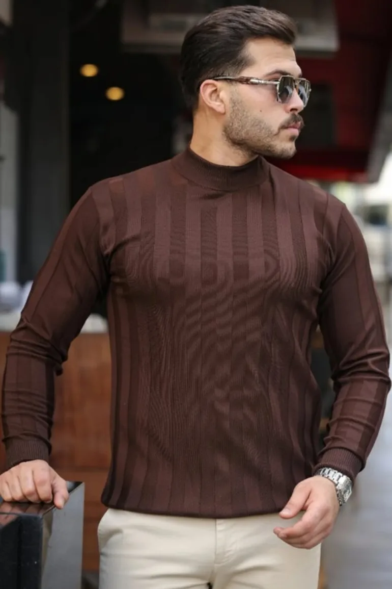 JANES Textured Knit Sweater with Half Turtleneck - 2