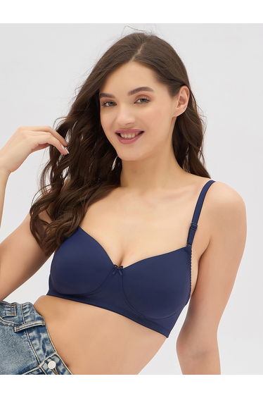 Navy Padded Non-Wired Full Coverage Multiway T-Shirt Bra