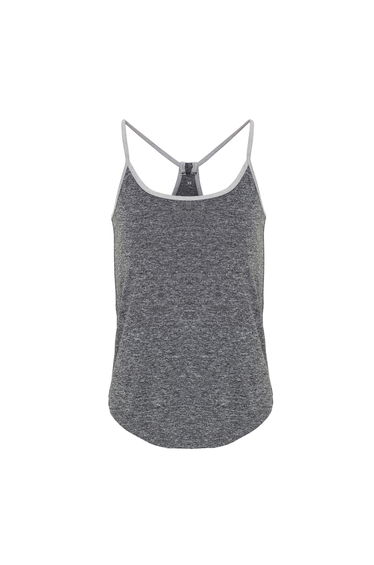 TriDri Womens/Ladies Yoga Vest - Black Melange/Silver Melange