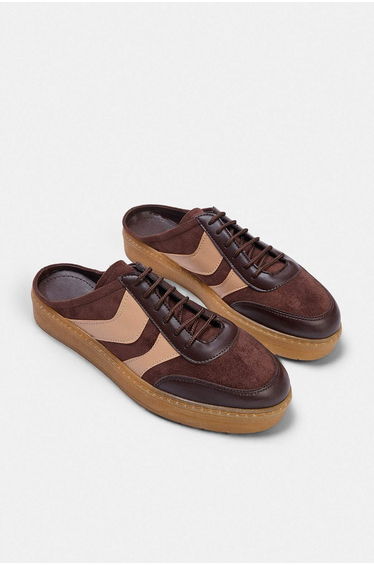 Brown Suede Women's Open Back Sneaker