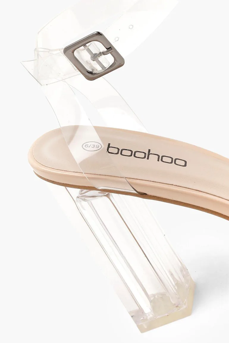 Clear 2 Part Block Heels - nude - 3