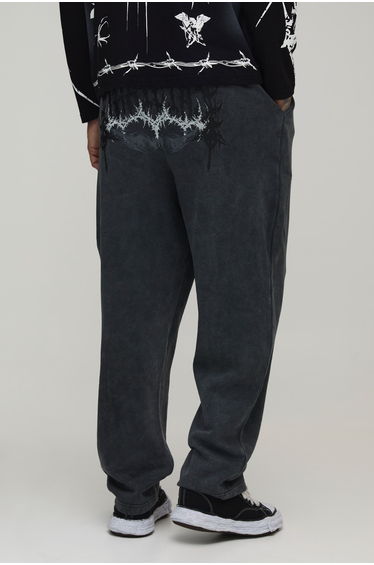 Tall Balloon Fit Gothic Washed Jogger - washed charcoal