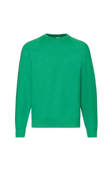 Fruit of the Loom Mens Classic Raglan Sweatshirt - Kelly Green