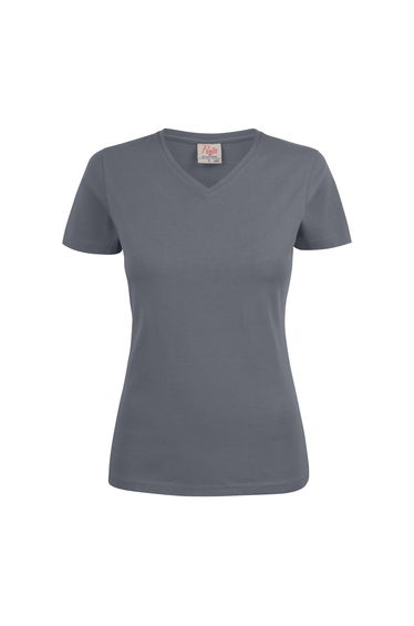 Printer Womens/Ladies V Neck T-Shirt - Steel Grey