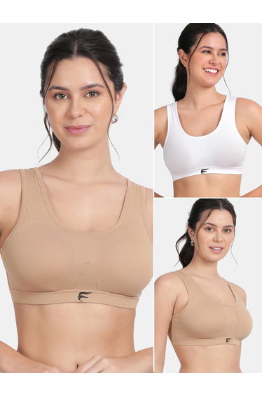 Pack of 2 - Removable Pad Racerback Sports Bra