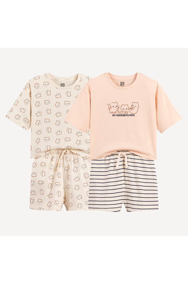Pack of 2 Kawaii Print Short Pyjamas