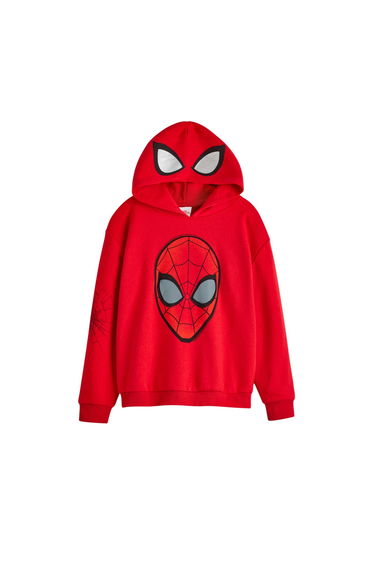 Spider-Man Childrens/Kids Face Hoodie - Red