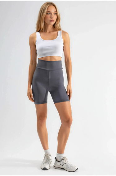 High Waist Ribbed Biker Shorts Ellie Collection