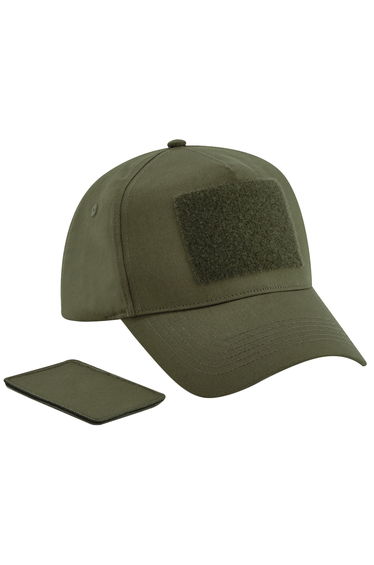 Beechfield Unisex Adult 5 Panel Removable Patch Cap - Military Green