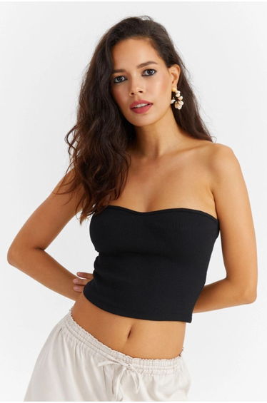 Blouse - Black - Slim fit