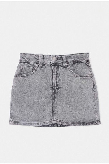 Gray Az Flexible Mini Denim Skort