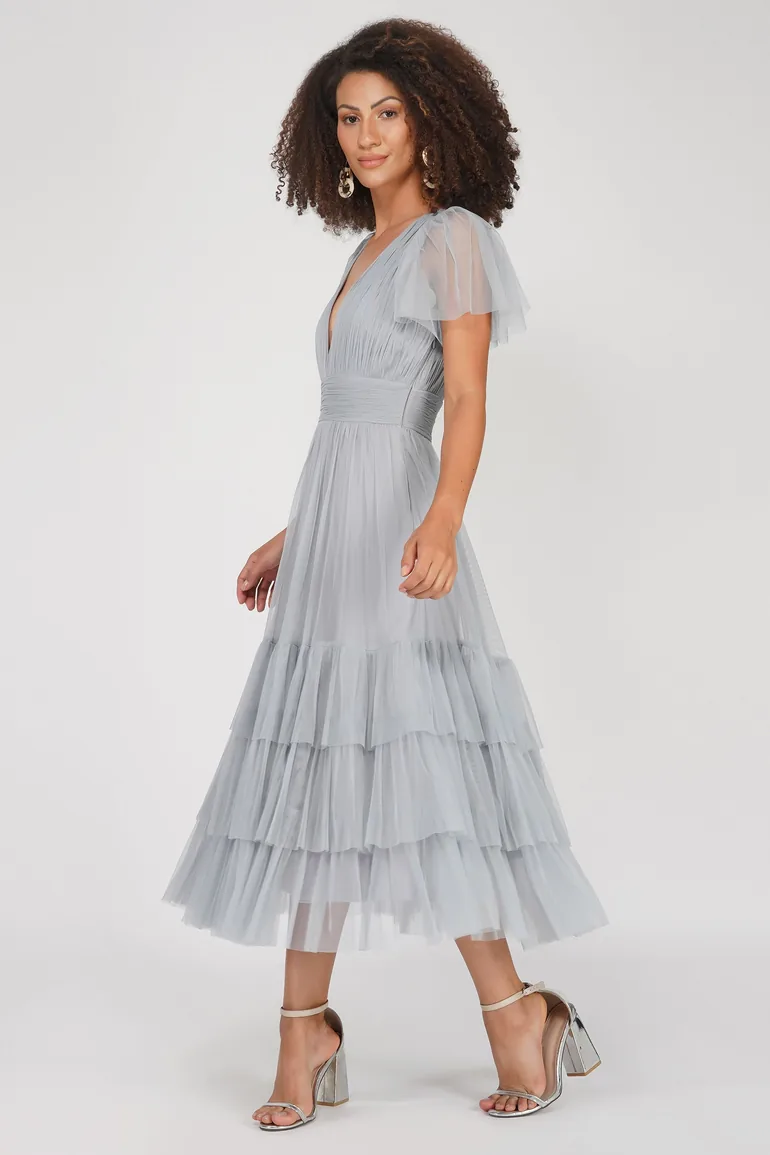 madison grey dresses Mercer & Madison Gray Halter Dress Size S
