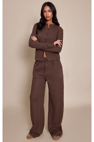 Tall Chocolate Soft Touch Wide Leg Joggers