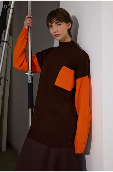 KNITWEAR TUNIC WITH POCKET DETAILED