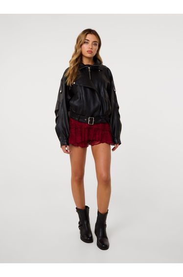 Lace Ruffle Micro Shorts