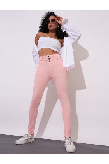 Skinny Fit High-Rise Pure Cotton Jeans