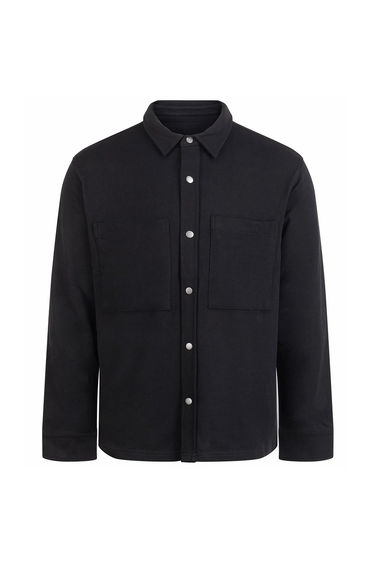 Front Row Mens Premium Piqué Overshirt - Black