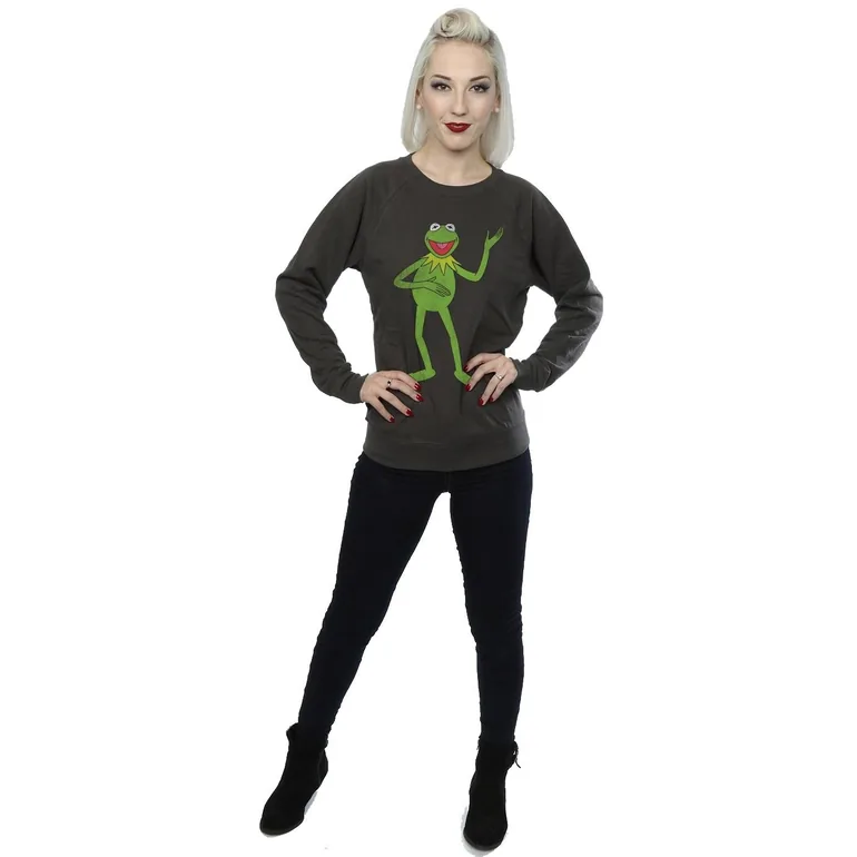 The Muppets Womens/Ladies Classic Kermit Heather Sweatshirt - Light Graphite