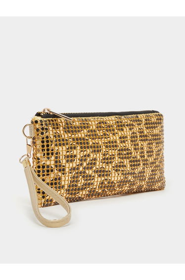 Embellished Clutch with Zip Closure