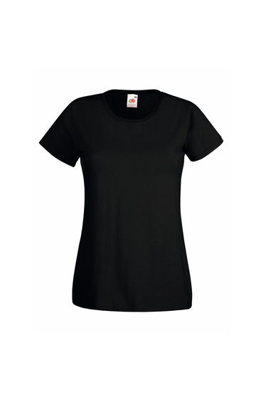 Womens/Ladies Value Fitted Short Sleeve Casual T-Shirt - Jet Black