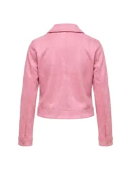 Pink Fitted Fit Suede Thin Jacket Coat - 2