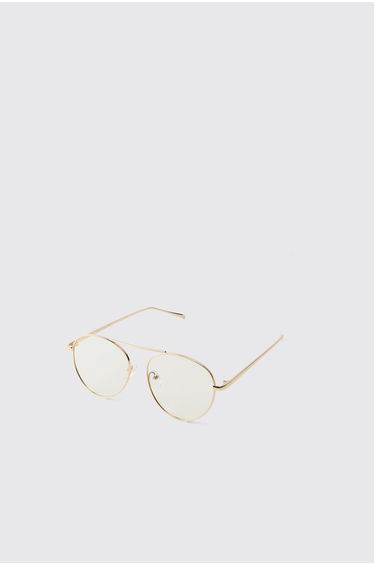 Clear Frame Grandad Glasses - silver