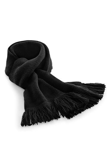 Beechfield Unisex Classic Knitted Scarf - Black