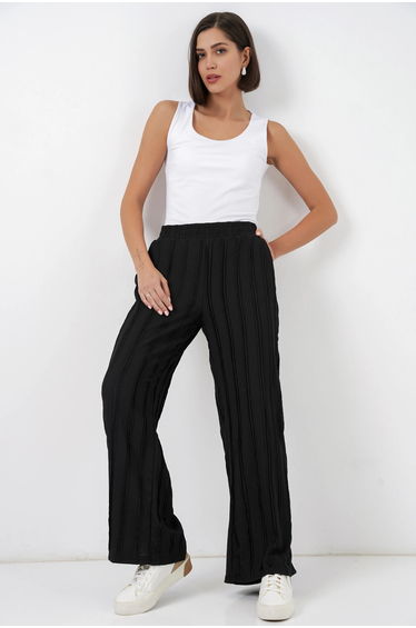 BDART Wide Leg Textured Pull-On Trousers