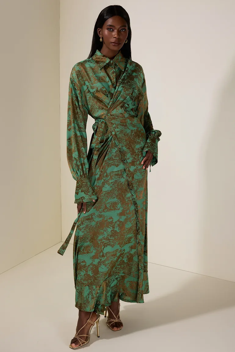 green emerald velvet dress Green Leopard Print T-shirt Dress