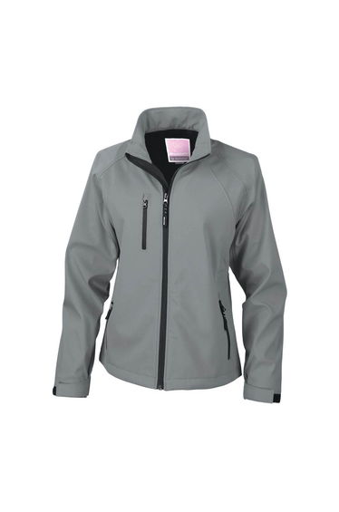 Result Ladies/Womens La Femme® 2 Layer Base Softshell Breathable Wind Resistant Jacket - Silver Grey