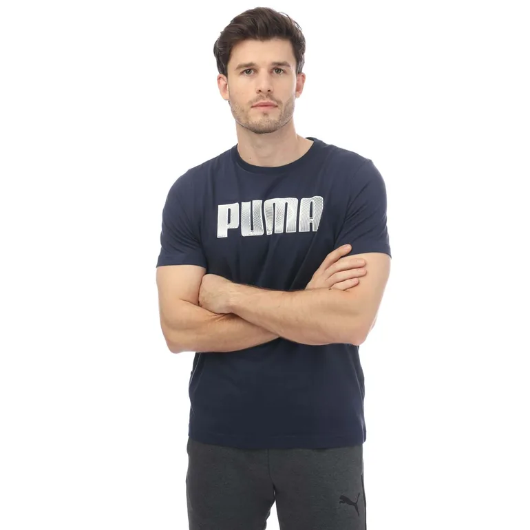 Men's Puma Sportstyle Logo T-Shirt in Blue