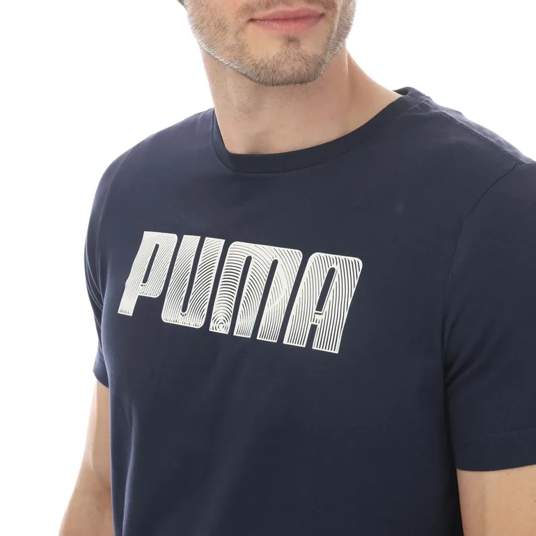 Men's Puma Sportstyle Logo T-Shirt in Blue - 2